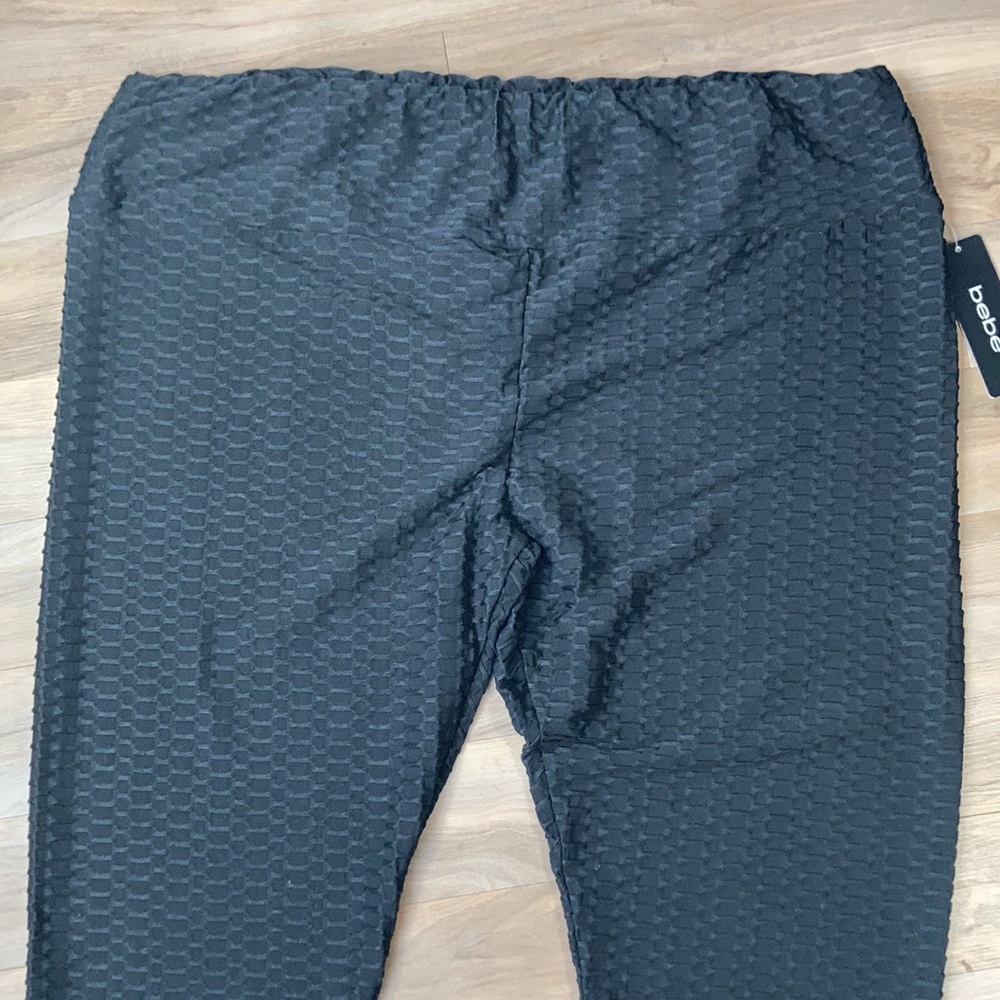 Bebe textured stretch pant black with embellished bling accents 3X juniors - Picture 9 of 17